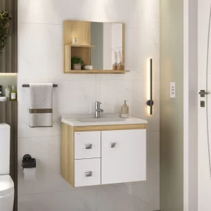 Gabinete Kit Smart Suspenso 60 Carvalho (FABRIBAM)