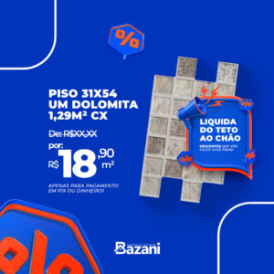 Piso 31x54 - Um Dolomita - 1,29M² CX